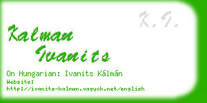 kalman ivanits business card
